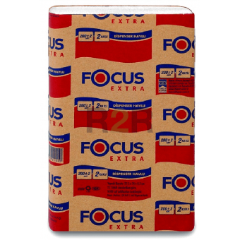 5041537 Focus Extra листовые бумажные полотенца Z-сложение,100% цел.,2сл.,200*240мм.,12пач.*200лст.